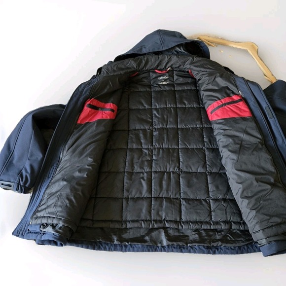 Calvin Klein's 3 in 1 Men's  Sz XXL Water Resistant Blue Hooded Jacket Outdoors - Picture 5 of 16